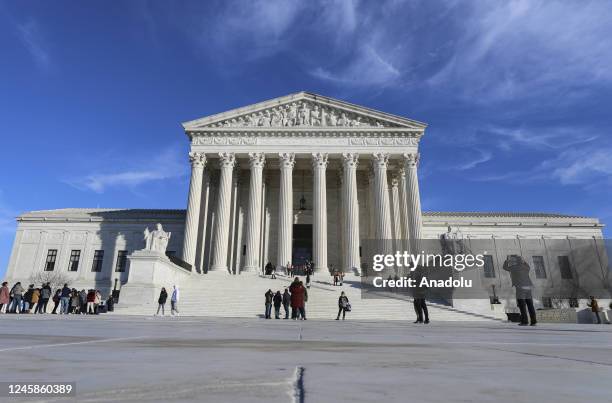 The Supreme Court of the United States building are seen in Washington D.C., United States on December 28, 2022.