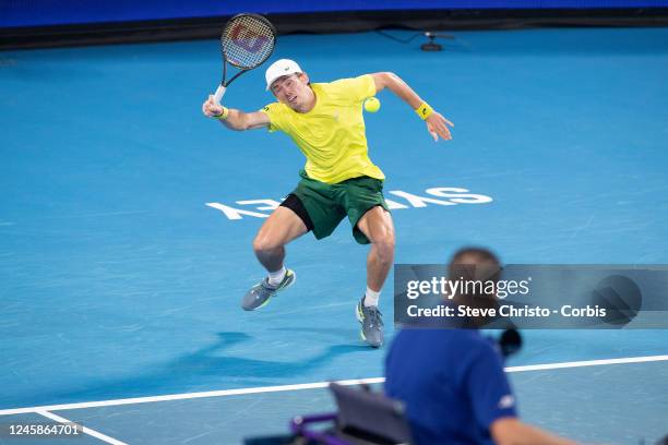 Alex De Minaur of Australia competes against Cameron Norrie of Britain during day one of the 2023 United Cup at Ken Rosewall Arena on December 29,...