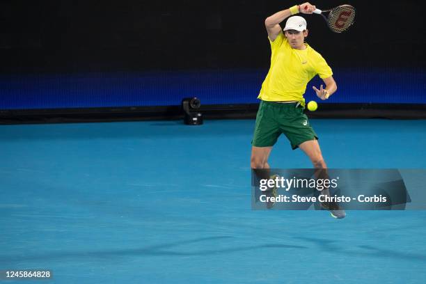 Alex De Minaur of Australia competes against Cameron Norrie of Britain during day one of the 2023 United Cup at Ken Rosewall Arena on December 29,...