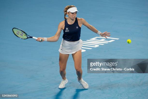 Katie Swan of Britain competes against Zoe Hives of Australia during day one of the 2023 United Cup at Ken Rosewall Arena on December 29, 2022 in...