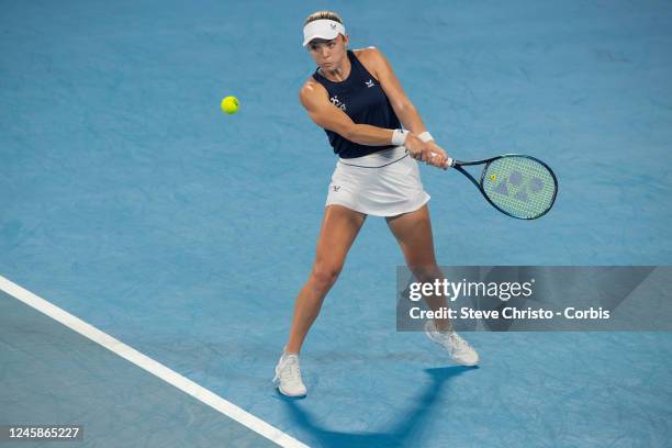 Katie Swan of Britain competes against Zoe Hives of Australia during day one of the 2023 United Cup at Ken Rosewall Arena on December 29, 2022 in...