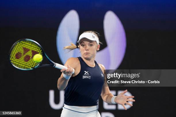 Katie Swan of Britain competes against Zoe Hives of Australia during day one of the 2023 United Cup at Ken Rosewall Arena on December 29, 2022 in...