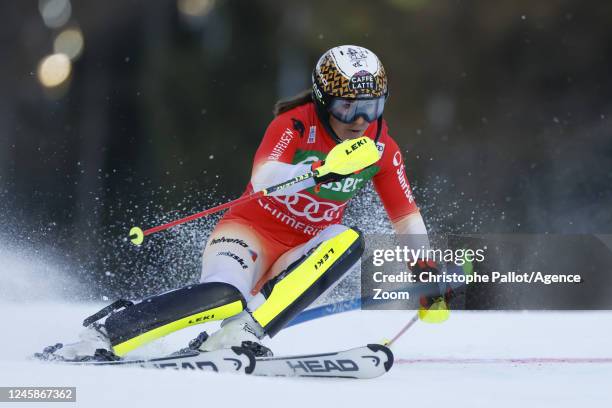 Wendy Holdener of Team Switzerland competes during the Audi FIS Alpine Ski World Cup Women's Slalom on December 29, 2022 in Semmering, Austria.