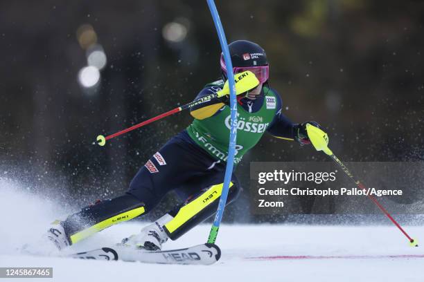 Anna Swenn Larsson of Team Sweden competes during the Audi FIS Alpine Ski World Cup Women's Slalom on December 29, 2022 in Semmering, Austria.