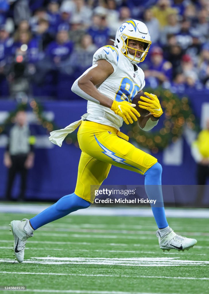 Parham Donald Parham Jr. #89 of the Los Angeles Chargers runs the ball... News ...