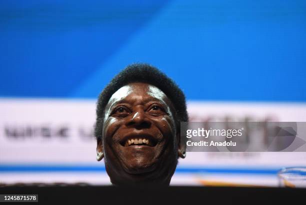 File photo dated January 15, 2018 shows Pele during the opening ceremony of Carioca State Football Championship in Rio de Janeiro, Brazil. Brazilian...