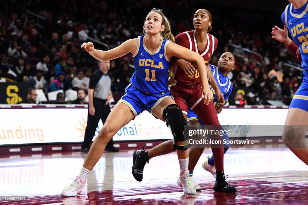 Emily Raber Ucla Bruins forward Emily Bessoir boxes out USC Trojans forward Kadi... News ...