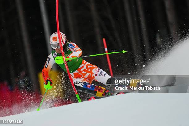 Petra Vlhova of Slovakia competes during the Audi FIS Alpine Ski World Cup Women´s Slalom on December 29, 2022 in Semmering, Austria.
