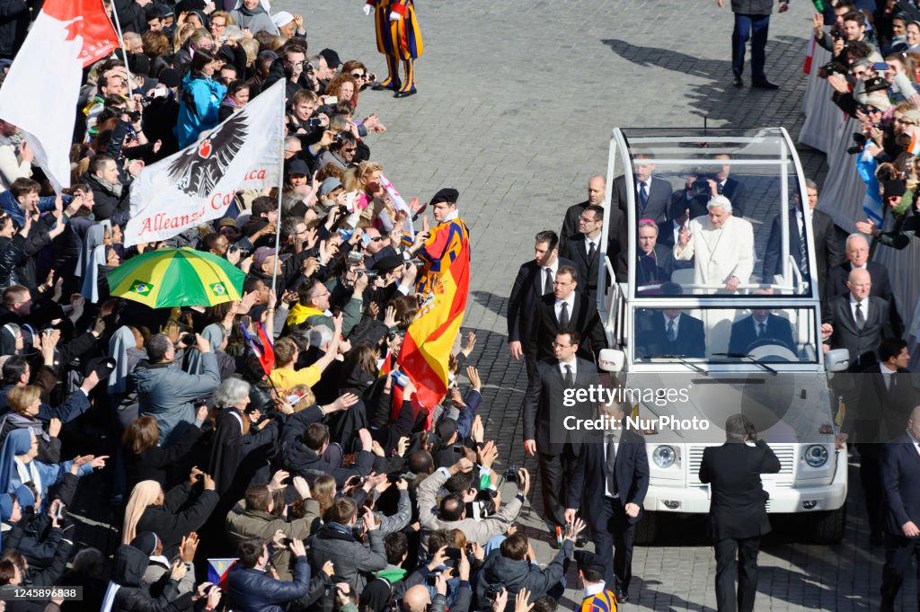 Pope Ratzinger Bless Pope Emeritus Benedict XVI in Vatican City, Vatican, on January 6 ...