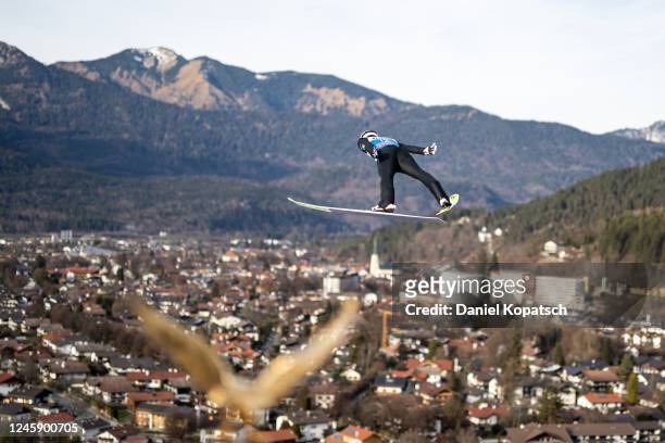 Keiichi Sato of Japan competes during the qualification round for the Mens Four Hills Tournament on December 31, 2022 in Garmisch-Partenkirchen,...