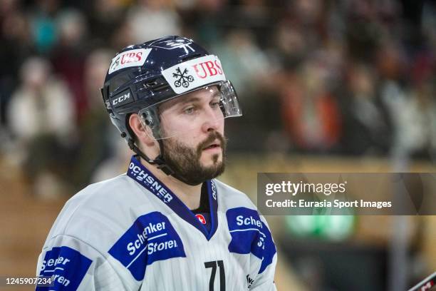 Jesse Virtanen of HC Ambri-Piotta during the match between HC Sparta Praha and HC Ambri-Piotta at Eisstadion Davos on December 31, 2022 in Davos,...