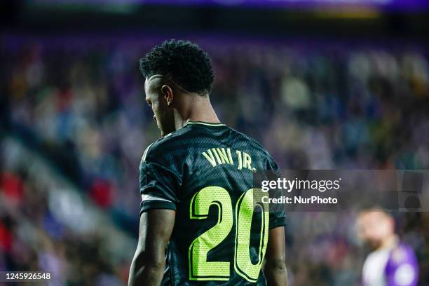 Vinicius Junior of Real Madrid during the La Liga match between Real Valladolid and Real Madrid at Jose Zorrilla Stadium in Valladolid, Spain.