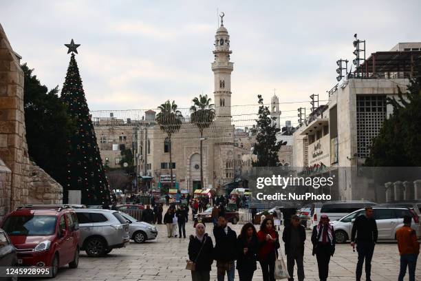 View of the Manger Square in Bethlehem, Palestinian Territories on December 28, 2022.