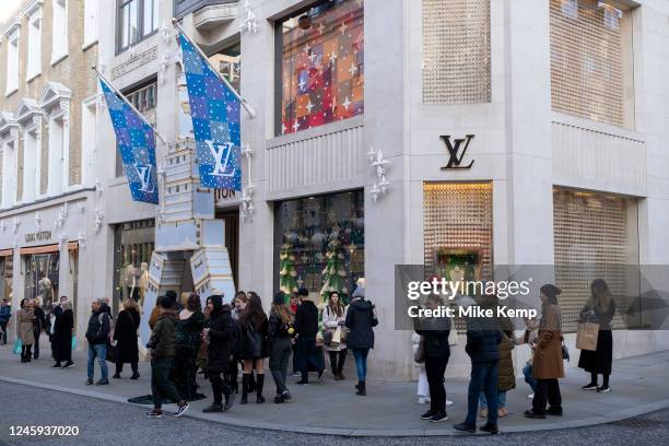 Louis Vuitton on Bond Street on 2nd December 2022 in London, United Kingdom. Bond Street is one of the principal streets in the West End shopping...