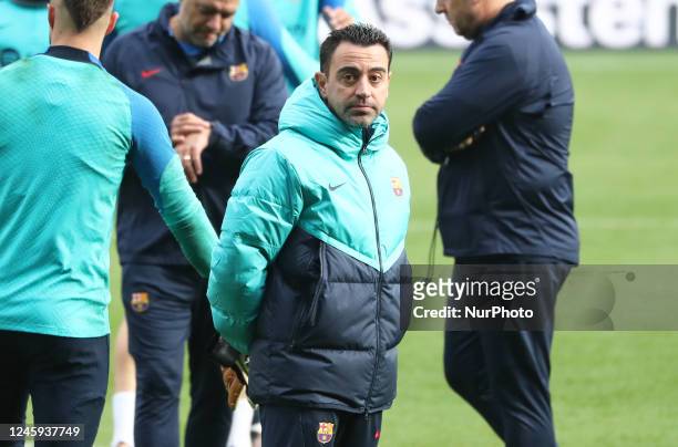 Xavi Hernandez during the FC Barcelona training open doors for the fans at the Spotify Camp Nou stadium, in Barcelona, on 02th January 2023.