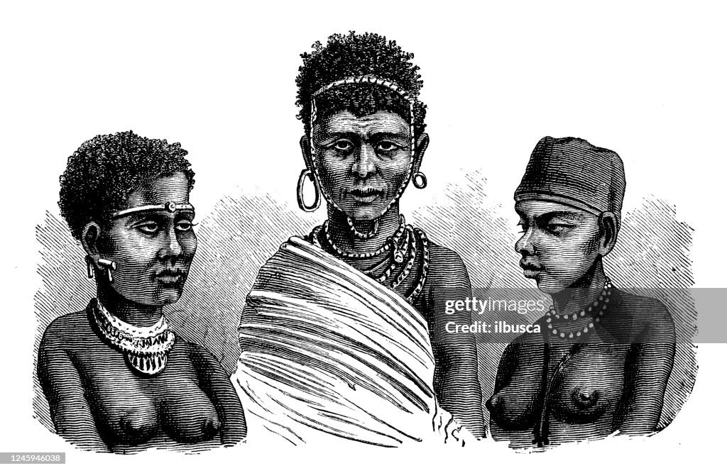 Antique illustration: Khoekhoe, Hottentots