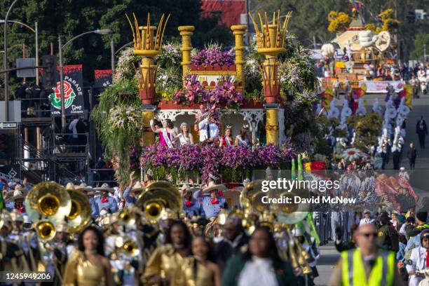 The Louisiana Travel Feed Your Soul float is seen at the 134th Rose Parade on January 2, 2023 in Pasadena, California. It takes about 7,000 hours and...