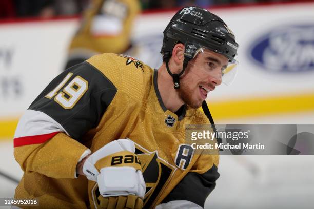 Reilly Smith of the Vegas Golden Knights warms up prior to the game against the Colorado Avalanche at Ball Arena on January 2, 2023 in Denver,...