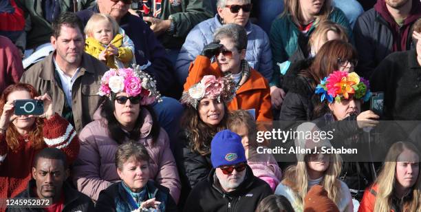 Pasadena, CA Thousands of parade-goers watch the 2023 Tournament of Roses Parade on Orange Grove Blvd., just before turning onto Colorado Blvd. In...