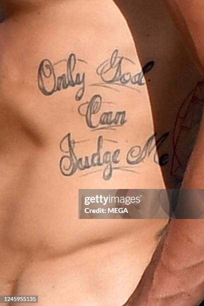 Zlatan Ibrahimovic, tattoo detail, is seen on January 02, 2023 in Miami, Florida