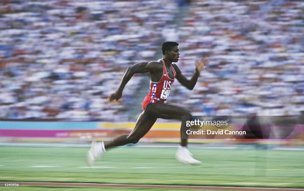 Lewis Competes In The Olympics Long Jump