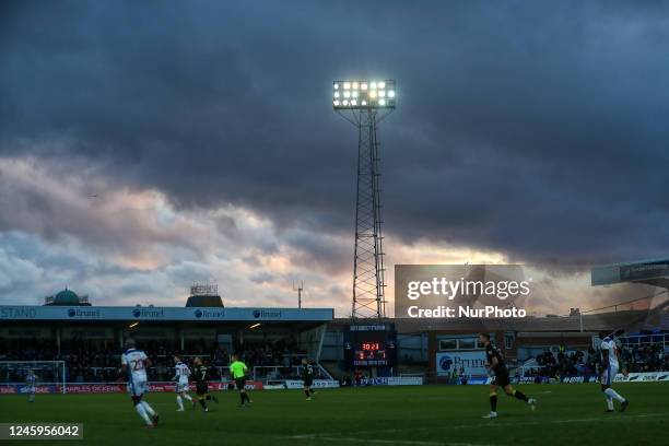 General view of the inside of the stadium during the Sky Bet League 2 match between Hartlepool United and Harrogate Town at Victoria Park, Hartlepool...