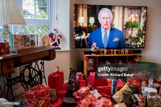 On his first Christmas Day broadcast to the nation since the death of his mother, Queen Elizabeth III in September, King Charles III speaks to a...