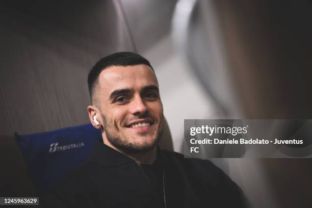 Filip Kostic of Juventus during the travel by train to Cremona on January 3, 2023 in Cremona, Italy.