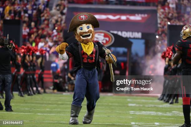 San Francisco 49ers mascot during an NFL football game between the Minnesota Vikings and the San Francisco 49ers Monday, September 14 in San...