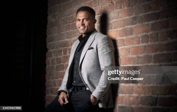 Former rugby union and league player Jason Robinson is photographed for the Telegraph on October 10, 2022 in Manchester, England.