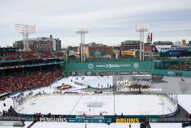 General view of Fenway Park prior to the 2023 NHL Winter Classic between Pittsburgh Penguins and Boston Bruins on January 2 at Fenway Park in Boston,...