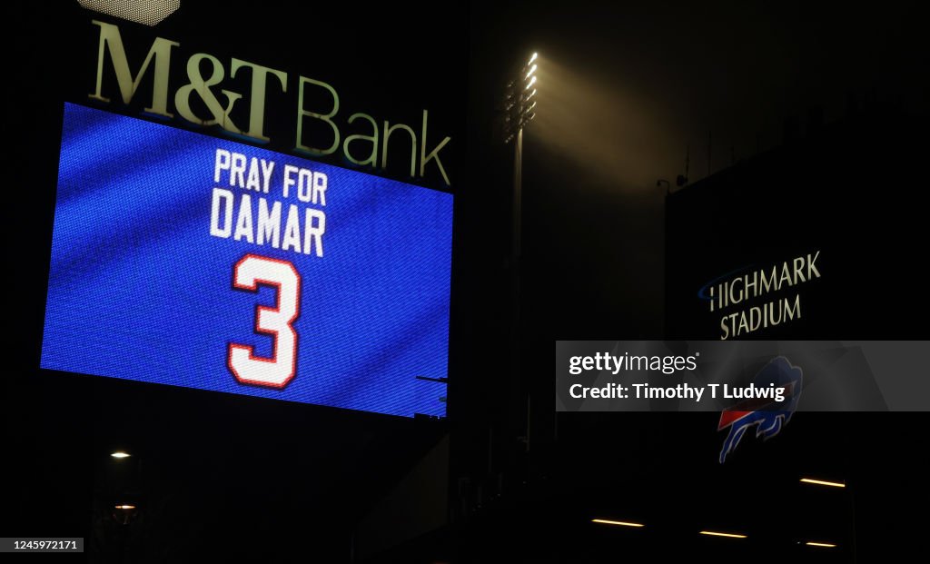 Fans Gather Outside Highmark Stadium Following Hospitalization of Buffalo Bills Player Damar Hamlin
