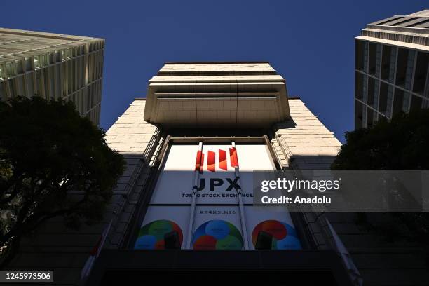 View of the building of the Tokyo Stock Exchange on the first trading day of the year on January 4, 2023 in Tokyo, Japan.