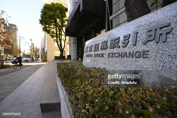 View of the building of the Tokyo Stock Exchange on the first trading day of the year on January 4, 2023 in Tokyo, Japan.