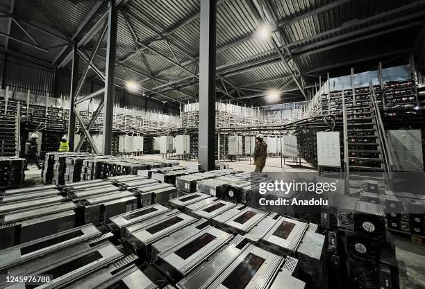 View of the data center of Enegix, which is one of the largest Bitcoin mines in the World in Ekibastus, Kazakhstan on January 03, 2023. Running in...