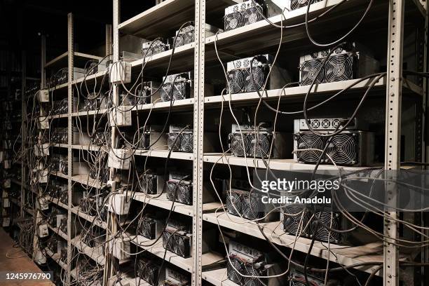 View of the data center of Enegix, which is one of the largest Bitcoin mines in the World in Ekibastus, Kazakhstan on January 03, 2023. Running in...
