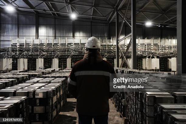 Enegix staff works at the data center, which is one of the largest Bitcoin mines in the World in Ekibastus, Kazakhstan on January 03, 2023. Running...