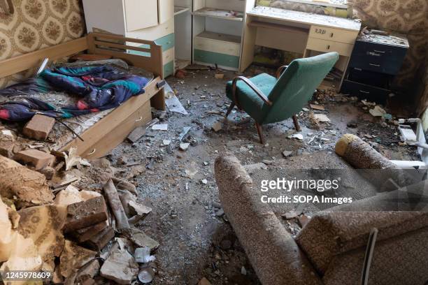 Room of a residential building destroyed by a rocket attack. On Saturday, December 31, the Russian Armed Forces massively attacked Ukrainian cities...