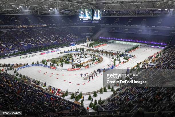 Velzins-Arena inside View during the Bett1 Biathlon Team Challenge at Veltins Arena on December 28, 2022 in Gelsenkirchen, Germany.