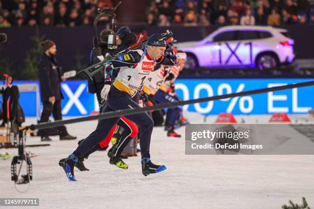 Mens Shootout during the Bett1 Biathlon Team Challenge at Veltins Arena on December 28, 2022 in Gelsenkirchen, Germany.