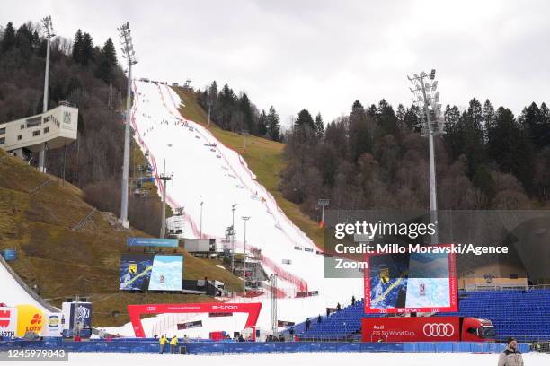 Slalom Slope during the Audi FIS Alpine Ski World Cup Men's Slalom on January 4, 2023 in Garmisch Partenkirchen, Germany.