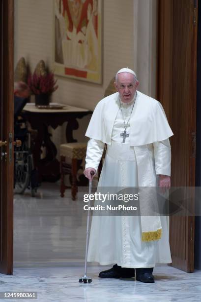 Pope Francis attends the general audience at the Vatican. Pope Francis presides over Requiem Mass for the late Pope Emeritus Benedict XVI on Jan. 05,...