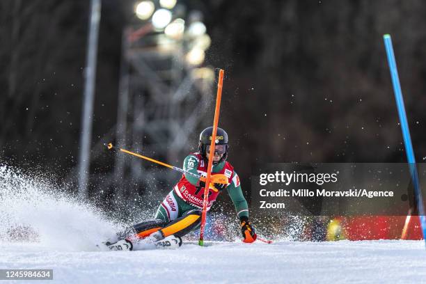 Albert Popov of Team Bulgaria in action during the Audi FIS Alpine Ski World Cup Men's Slalom on January 4, 2023 in Garmisch Partenkirchen, Germany.