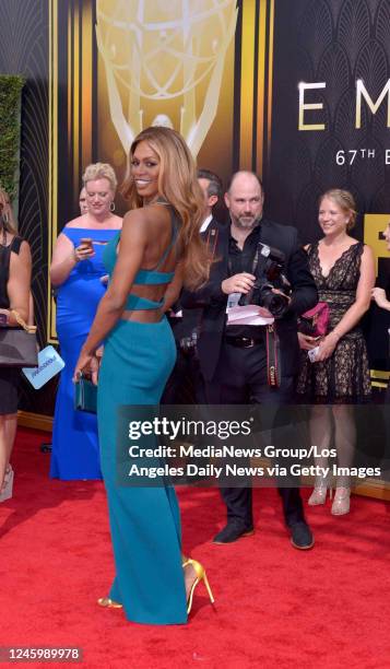 September 20: Actrress Laverne Cox arrives at the 67th Annual Emmy Awards on Sunday, Sept. 20, 2015 at the Microsoft Theater in Los Angeles,...