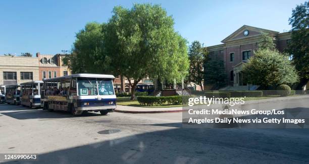 October 13: A tour tram drive by the Town Square in the back lot of Universal Studios Hollywood was used as a filming location from Back to the...