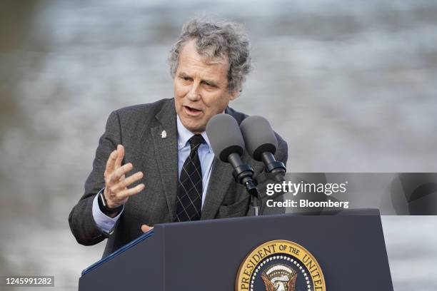 Senator Sherrod Brown, a Democrat from Ohio, speaks during an event in Covington, Kentucky, US, on Wednesday, Jan. 4, 2023. President Biden spoke...