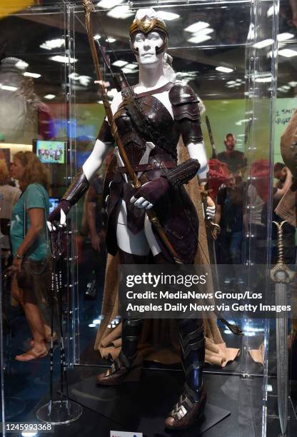 July 20: Costumes from the upcoming Wonder Woman movie on display during Preview Night at San Diego Comic-Con in San Diego, CA., Wednesday, July 20,...