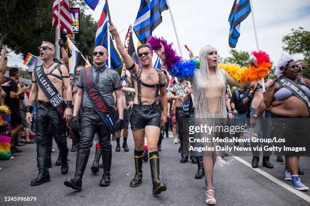 June 12: The annual LA PRIDE Parade moves along Santa Monica Boulevard in West Hollywood on June 12, 2016 after the Orlando mass shooting where 50...