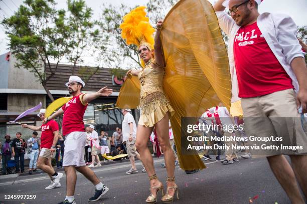 June 12: The annual LA PRIDE Parade moves along Santa Monica Boulevard in West Hollywood on June 12, 2016 after the Orlando mass shooting where 50...