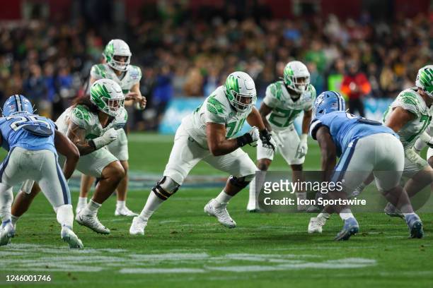 Oregon Ducks offensive lineman Steven Jones during the San Diego County Credit Union Holiday Bowl football game between the Oregon Ducks and the...